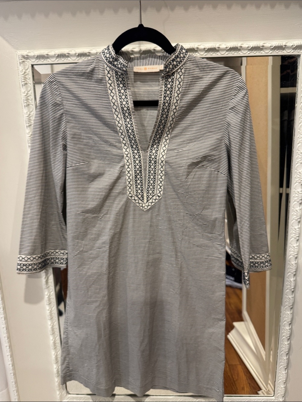 Tory Burch Navy and White Striped dress